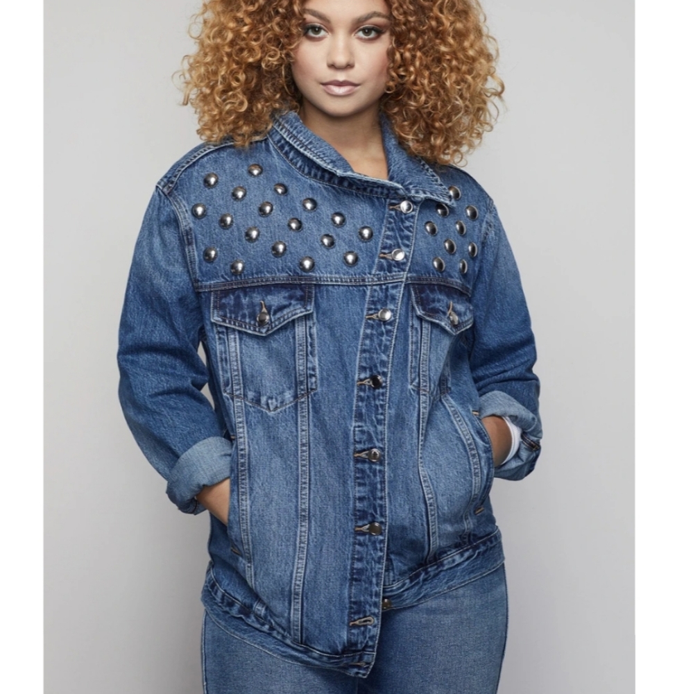 Good American Asymmetrical Studded Jacket